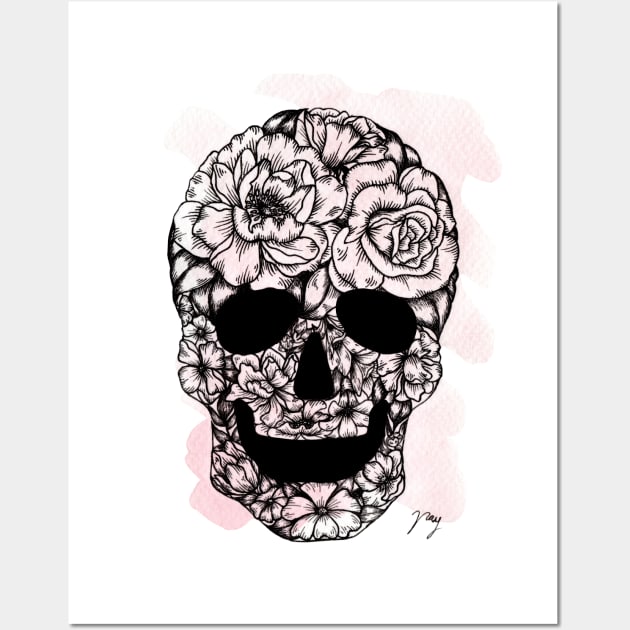 Floral Skull Wall Art by Akbaly